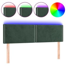 vidaXL sötétzöld bársony LED-es fejtámla 144x5x78/88 cm (3121523) ágy és ágykellék