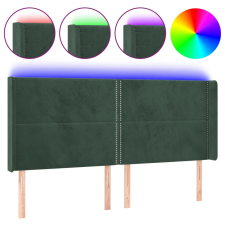 vidaXL sötétzöld bársony LED-es fejtámla 163x16x118/128 cm (3123965) ágy és ágykellék