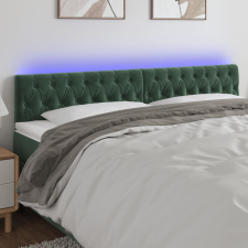 vidaXL sötétzöld bársony LED-es fejtámla 180 x 7 x 78/88 cm ágy és ágykellék