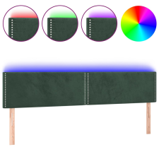 vidaXL sötétzöld bársony LED-es fejtámla 200x5x78/88 cm (3121541) ágy és ágykellék