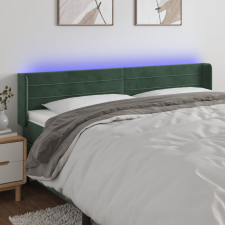 vidaXL sötétzöld bársony LED-es fejtámla 203 x 16 x 78/88 cm ágy és ágykellék