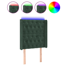 vidaXL sötétzöld bársony LED-es fejtámla 83x16x118/128 cm (3124417) ágy és ágykellék