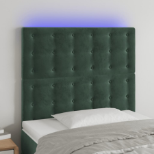 vidaXL Sötétzöld bársony LED-es fejtámla 90x5x118/128 cm ágy és ágykellék