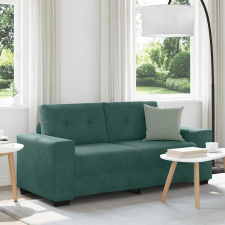 vidaXL sötétzöld bársony loveseat kanapé 140 cm bútor