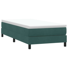 vidaXL sötétzöld bársony rugós ágy matrac nélkül 80x210 cm ágy és ágykellék
