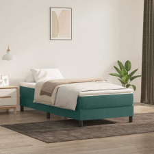 vidaXL sötétzöld bársony rugós ágy matrac nélkül 80x220 cm ágy és ágykellék