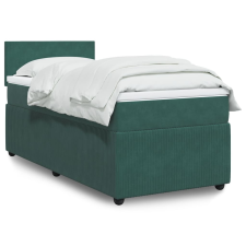 vidaXL sötétzöld bársony rugós ágy matraccal 100 x 200 cm ágy és ágykellék