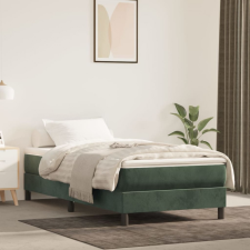 vidaXL sötétzöld bársony rugós ágy matraccal 100 x 200 cm ágy és ágykellék