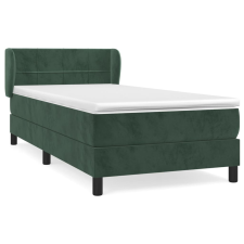 vidaXL sötétzöld bársony rugós ágy matraccal 100 x 200 cm (3127478) ágy és ágykellék