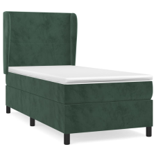 vidaXL sötétzöld bársony rugós ágy matraccal 100 x 200 cm (3129078) ágy és ágykellék