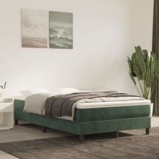 vidaXL Sötétzöld bársony rugós ágy matraccal 120 x 200 cm ágy és ágykellék
