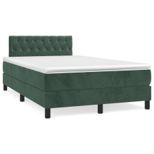 vidaXL sötétzöld bársony rugós ágy matraccal 120 x 200 cm (3141476) ágy és ágykellék