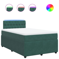 vidaXL sötétzöld bársony rugós ágy matraccal 120x190 cm (3289995) ágy és ágykellék