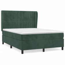 vidaXL sötétzöld bársony rugós ágy matraccal 140x190 cm (3129330) ágy és ágykellék