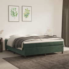 vidaXL sötétzöld bársony rugós ágy matraccal 160x200 cm ágy és ágykellék
