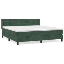 vidaXL sötétzöld bársony rugós ágy matraccal 180x200 cm (3131036) ágy és ágykellék
