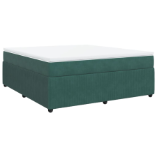 vidaXL sötétzöld bársony rugós ágy matraccal 180x200 cm (3285659) ágy és ágykellék