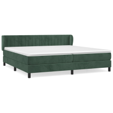 vidaXL sötétzöld bársony rugós ágy matraccal 200x200 cm (3127634) ágy és ágykellék