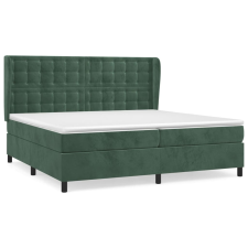 vidaXL sötétzöld bársony rugós ágy matraccal 200x200 cm (3129474) ágy és ágykellék