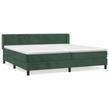 vidaXL sötétzöld bársony rugós ágy matraccal 200x200 cm (3131042) ágy és ágykellék