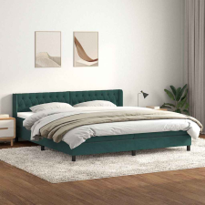 vidaXL sötétzöld bársony rugós ágy matraccal 200x210 cm ágy és ágykellék