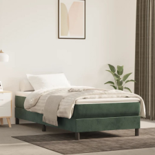 vidaXL Sötétzöld bársony rugós ágy matraccal 80 x 200 cm ágy és ágykellék