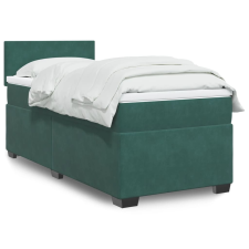vidaXL sötétzöld bársony rugós ágy matraccal 80 x 200 cm ágy és ágykellék