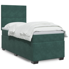 vidaXL sötétzöld bársony rugós ágy matraccal 80 x 200 cm ágy és ágykellék