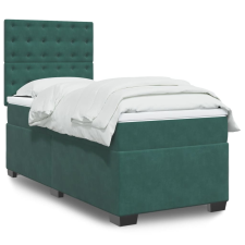 vidaXL sötétzöld bársony rugós ágy matraccal 80 x 200 cm ágy és ágykellék
