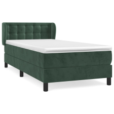 vidaXL sötétzöld bársony rugós ágy matraccal 80 x 200 cm (3127700) ágy és ágykellék