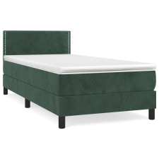 vidaXL sötétzöld bársony rugós ágy matraccal 80 x 200 cm (3141212) ágy és ágykellék