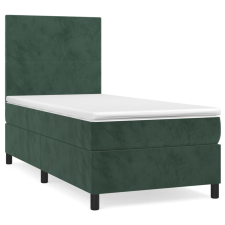 vidaXL sötétzöld bársony rugós ágy matraccal 80 x 200 cm (3142872) ágy és ágykellék