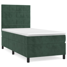 vidaXL sötétzöld bársony rugós ágy matraccal 80 x 200 cm (3142992) ágy és ágykellék