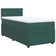vidaXL sötétzöld bársony rugós ágy matraccal 80 x 200 cm (3287593) ágy és ágykellék
