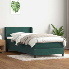 vidaXL sötétzöld bársony rugós ágy matraccal 80x220 cm ágy és ágykellék