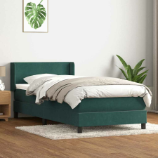 vidaXL sötétzöld bársony rugós ágy matraccal 80x220 cm ágy és ágykellék