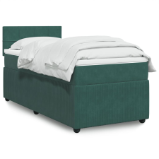 vidaXL sötétzöld bársony rugós ágy matraccal 90 x 200 cm ágy és ágykellék