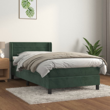 vidaXL sötétzöld bársony rugós ágy matraccal 90 x 200 cm ágy és ágykellék