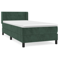 vidaXL sötétzöld bársony rugós ágy matraccal 90 x 200 cm (3131000) ágy és ágykellék