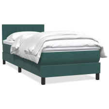 vidaXL sötétzöld bársony rugós ágy matraccal 90x220 cm ágy és ágykellék