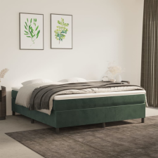 vidaXL sötétzöld bársony rugós ágykeret 160x200 cm ágy és ágykellék