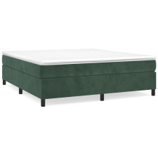 vidaXL sötétzöld bársony rugós ágykeret 200x200 cm (3121141) ágy és ágykellék