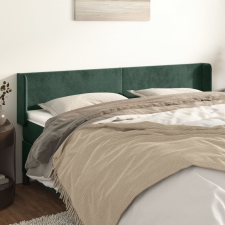 vidaXL sötétzöld bársony szárnyas fejtámla 203x16x78/88 cm ágy és ágykellék