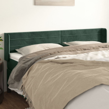 vidaXL sötétzöld bársony szárnyas fejtámla 203x16x78/88 cm ágy és ágykellék