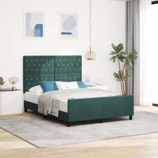 vidaXL Sötétzöld Bársonyos Ágykeret 140x200 cm ágy és ágykellék