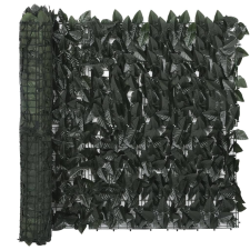 vidaXL sötétzöld leveles erkélyparaván 600 x 75 cm kerti bútor