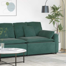 vidaXL sötétzöld moduláris kanapé karfás végmodul párnákkal 100 cm bútor