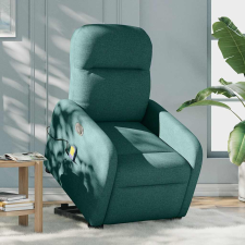 vidaXL sötétzöld szövet dönthető elektromos álló masszázsfotel (3303008) masszázsfotel