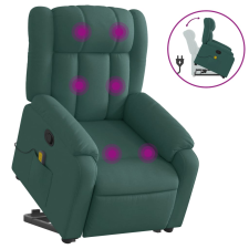 vidaXL sötétzöld szövet dönthető masszázs- és állófotel (3205334) masszázsfotel
