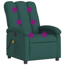vidaXL sötétzöld szövet dönthető masszázsfotel (371745) masszázsfotel